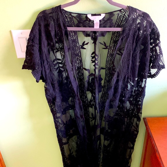 Kimono - black longer in length - Picture 1 of 2